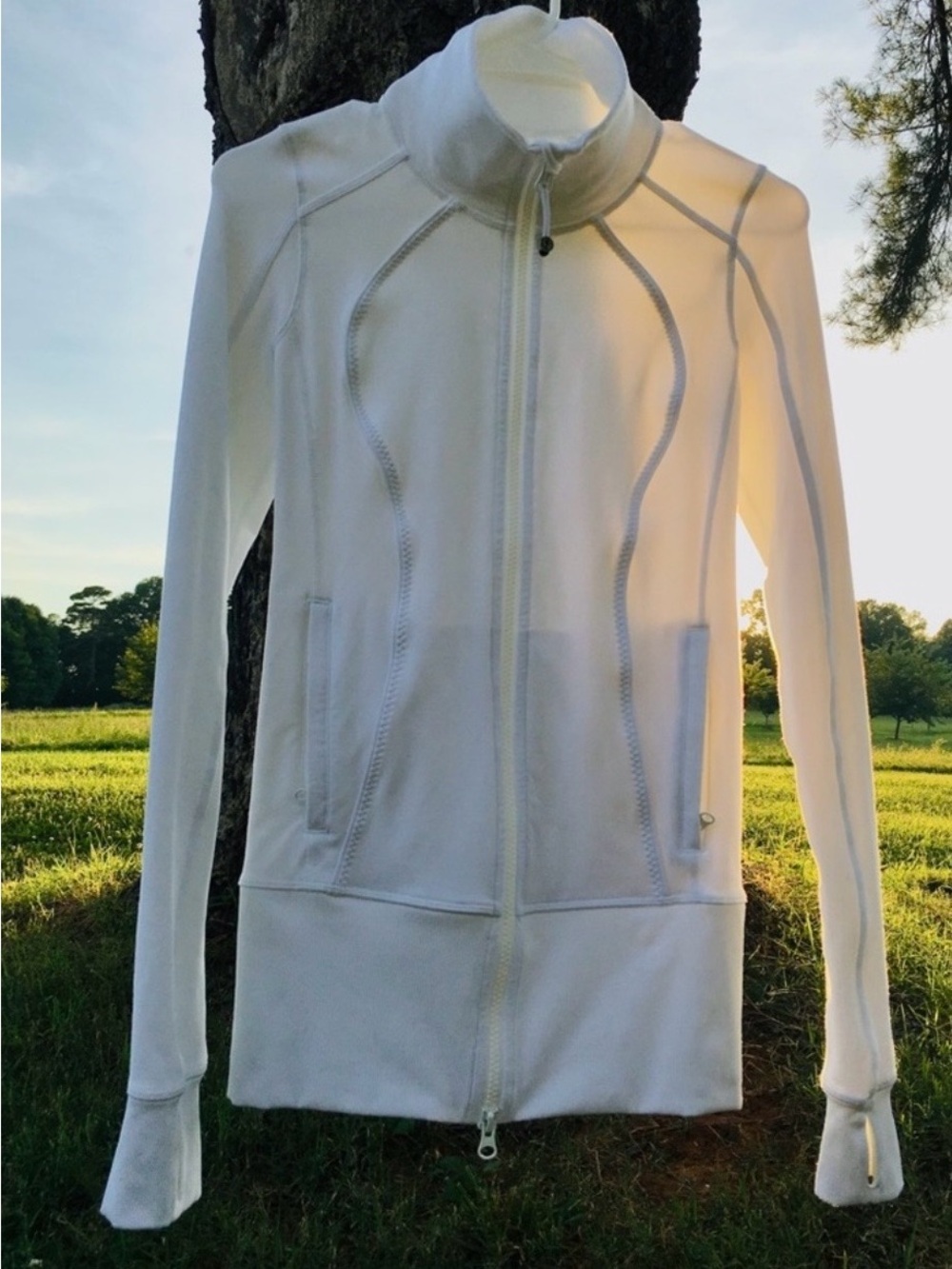 White Women's Zip-Up Active LULULEMON Jacket